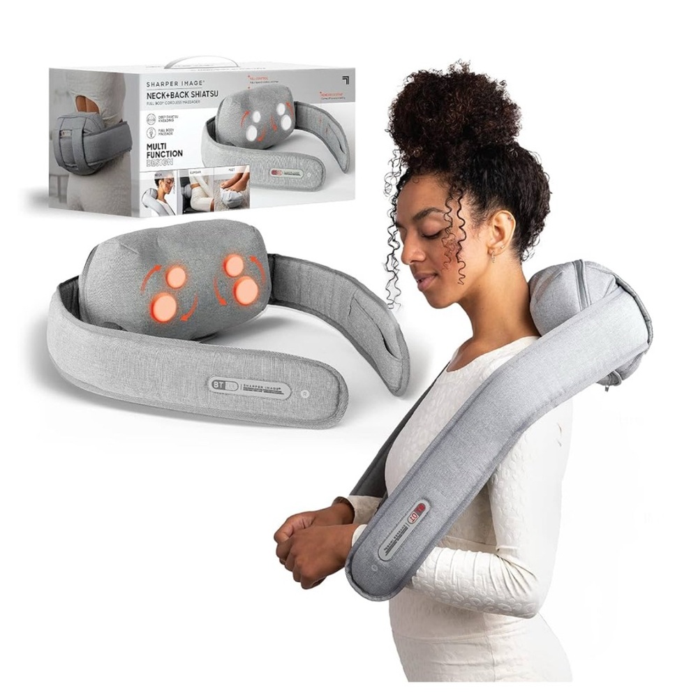 NWB Sharper Image Gray Shiatsu Massager with Heat